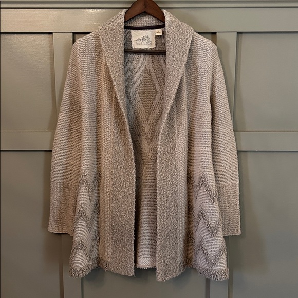 Anthropologie Angel of the North Equinox Cardigan Sweater Beige Tan Wool Blend M - Picture 4 of 12